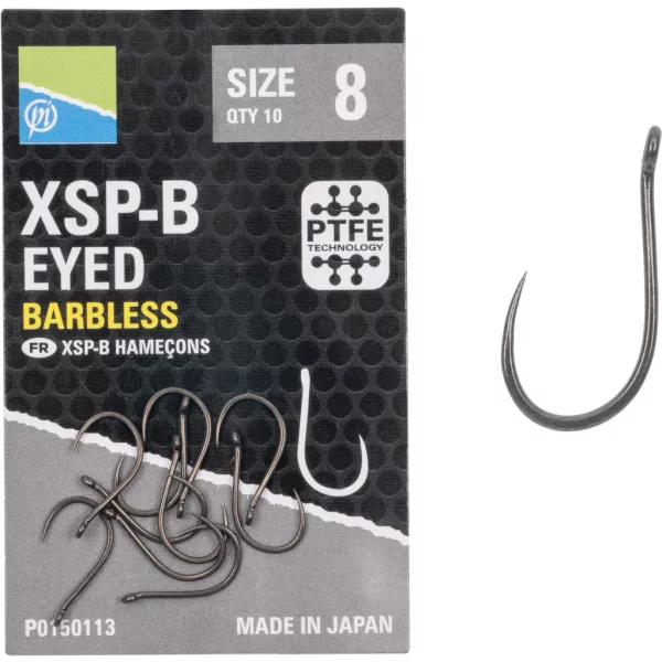 Preston XSP-B Eyed 8 Füles, Szakáll Nélküli Horog 10db