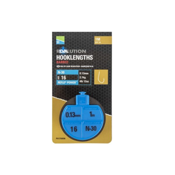 Preston Revalution Hooklengths N30 Size 16