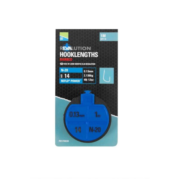 Preston Revalution Hooklengths N20 Monofil Predviazaný Háčik Size 18