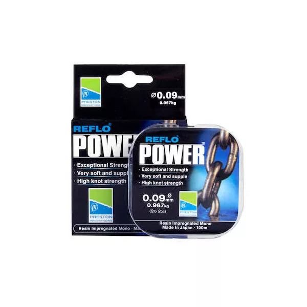 Preston Reflo Power 100m 0,06mm Náväzcový Vlasec