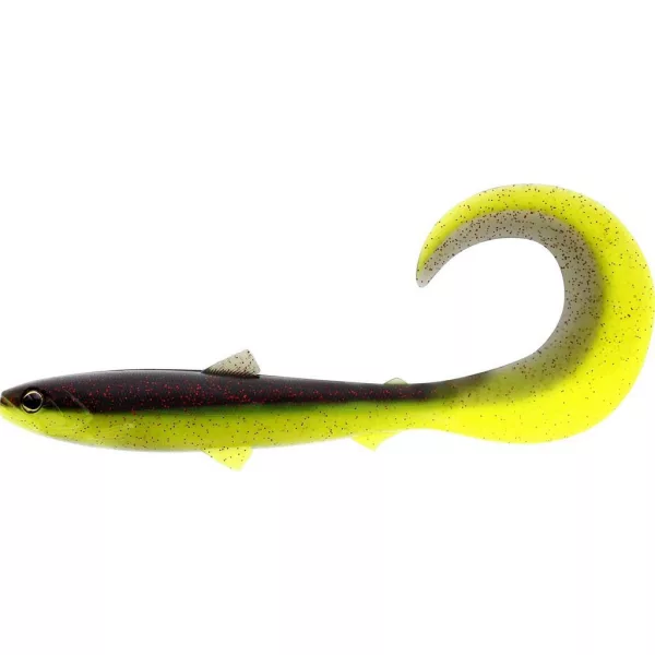 WESTIN BullTeez Curltail 8cm 3g Black/Chartreuse Box s 60ks Plastová nástraha