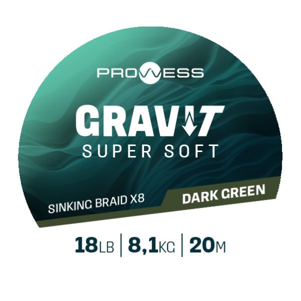 Prowess Gravi-T Super Soft X8 Tmavo zelená Potápavá pletená šnúra 35lb 20m