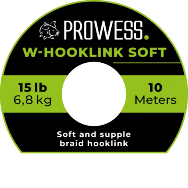 Prowess W-Hooklink Soft Braid 10m 35lb Zelený Pletená nadväzcová šnúra