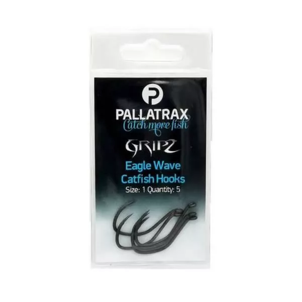 Pallatrax Gripz Catfish Hooks 1/0 Háčik s očkom, bez protihrotu na lov sumcov 5ks
