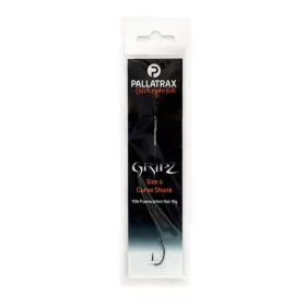   Pallatrax Gripz Curve Shank Hair Rigs 8 12lb Braid Pletený Predviazaný Háčik