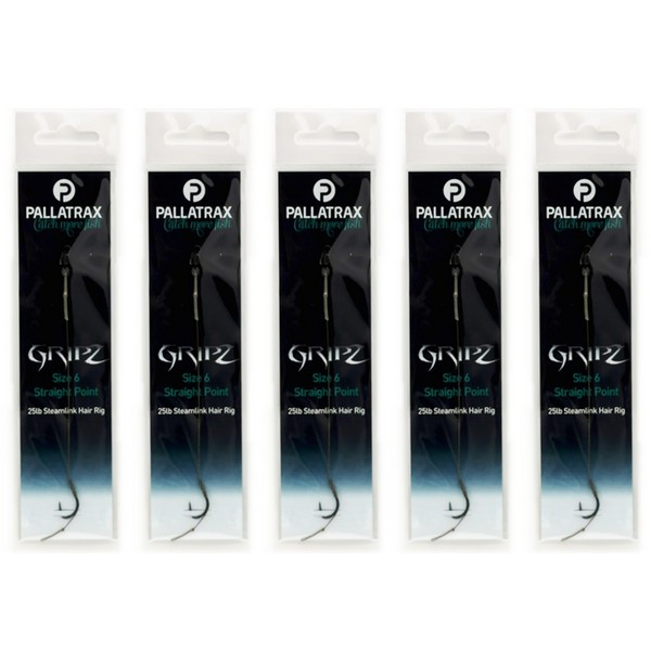 Pallatrax Gripz Straight Point Hair Rigs 6 15lb Fluoro Predviazaný Háčik