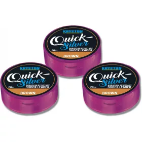   Kriston Quicksilver Shock Leader 25lbs 20m Pletená nadväzcová šnúra-Hnedá