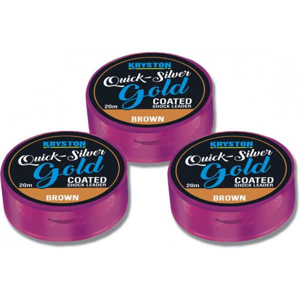 Kriston Quicksilver Gold Shock Leader 25lbs 20m Pletená nadväzcová šnúra-Hnedá