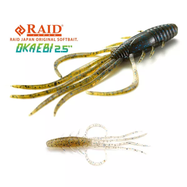 Raid Oka Ebi 6,3cm 046 Blue Sujiebi Plastová Nástraha 8ks