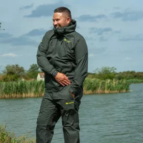   Ridgemonkey Apearel Thermapro Waterproof Shell Trousers Green Pršiplášťové nohavice L