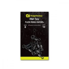   Ridgemonkey Rm-Tec Flexi Ring Swivel Size8 Krúžkový obratlík 10ks