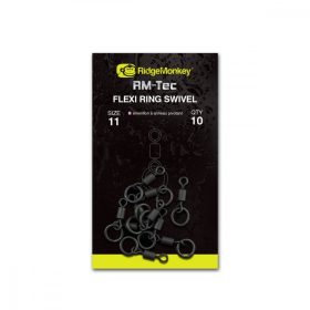   Ridgemonkey Rm_Tec Flexi Ring Swivel Size11 Krúžkový Obratlík 10ks