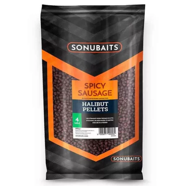 Sonubaits Spicy Sausage Halibut Pellets - 4mm (S0920004) kŕmne pelety