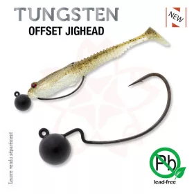   Sakura - TUNGSTEN OFFSET JIGHEAD 1/8 - 3,5G / Háčik #2/0 x 2ks (Čierna farba) - JIG hlava