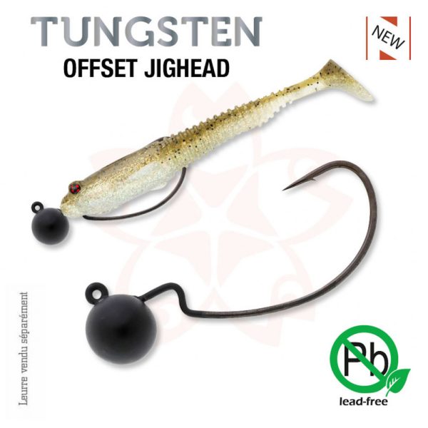 Sakura - TUNGSTEN OFFSET JIGHEAD 3/32 - 2,7G / Háčik #2/0 x 2ks (Čierna farba) - JIG hlava