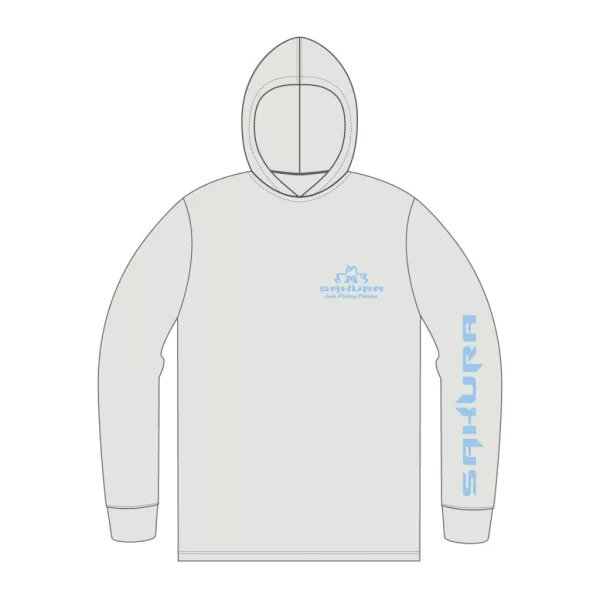 Sakura UV Long Sleeves Hoodie Sivá Dlhý rukáv UV tričko XL