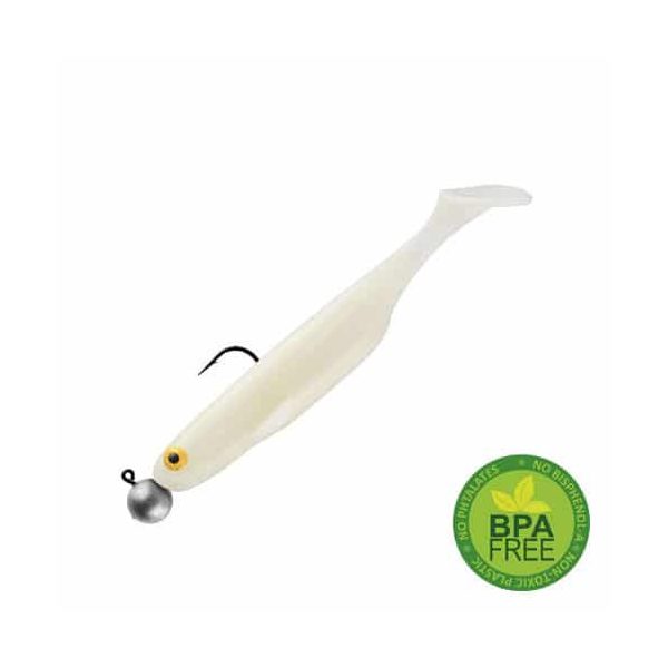 Sakura Shadura Rigged 100 Gumená nástraha Pearl White 100mm - 7gr   - Ready Rig - Vopred osadené