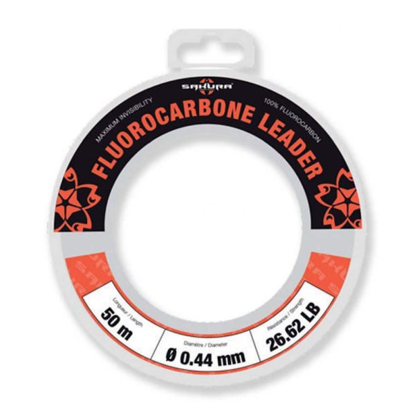 Sakura - FLUOROCarbon LEADER - 50M - 0.500 mm / 31.14 Lb. Test - 14,15 kg - Nadväzec - Fluorocarbon