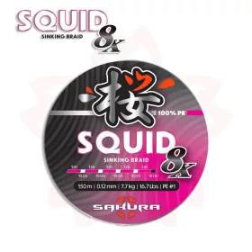 Sakura Squid 8X Pink 0.08mm 150m Pletená Hlavná Šnúra
