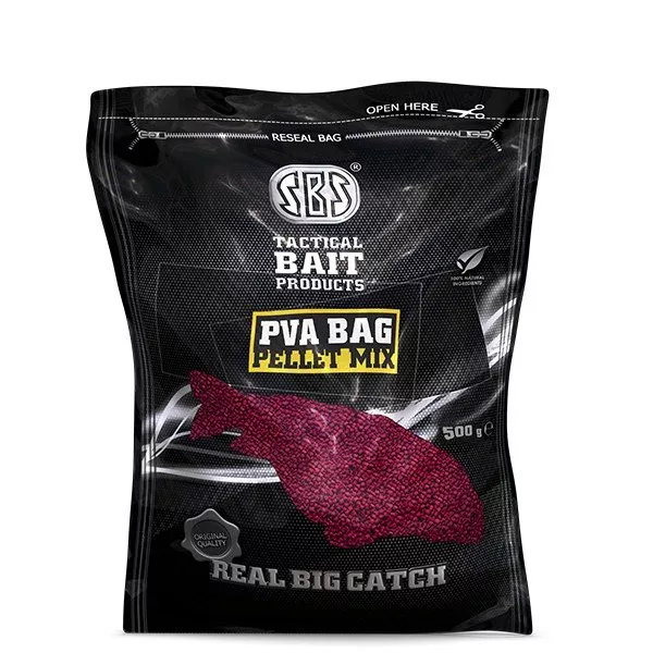 SBS PVA Bag Pellet Mix 500G Fluro Natural