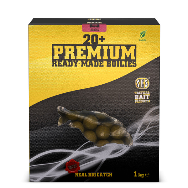 SBS 20+ Prémiové Hotové Boilies Krill Halibut 1 Kg 24 Mm