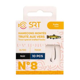   SRT Trout Worm Special 0,16mm 70cm Monofil 8 Hotové Náväzce 10ks