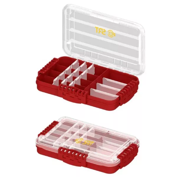 SRT 3076 Červený Vodotesný box na príslušenstvo s 12+3 priehradkami 27x18x5cm