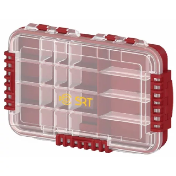SRT 3076 Červený Vodotesný box na príslušenstvo so 14 priehradkami 35,5x22,5x5,6cm