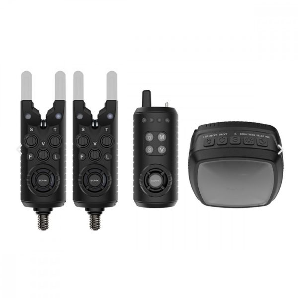 Sonik Gizmo2 Bitealarms 2+1 + Bivy Lamp Súprava elektronických signalizátorov záberu