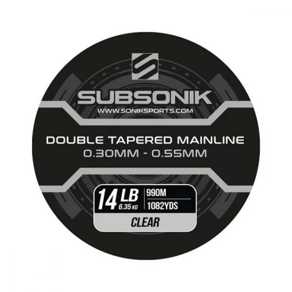 Subsonik Double Tapered Main Line Clear 12Lb 990m (3X330) Hrubnúca Monofil hlavný vlasec