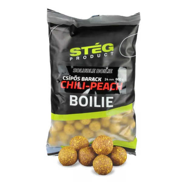 Stég Soluble Boilie Chili-Peach 24mm Etetőbojli 800gr