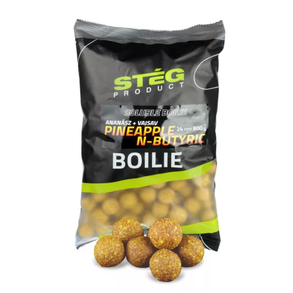 Stég Soluble 24mm Ananász-Vajsav Oldódó Etetőbojli 800gr
