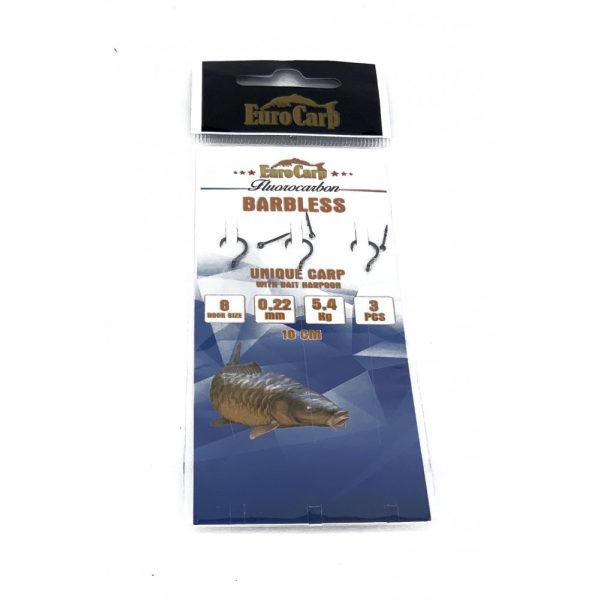 EuroCarp Predviazaný monofilný feeder nadväzec s ihlou na nástrahu - Unique Carp Barbless 12