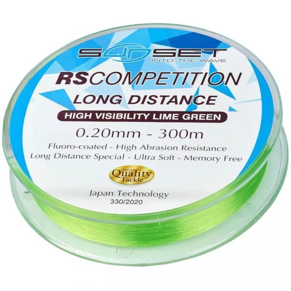Sunset - RS COMPETITION LONG DISTANCE HI-VISIBILITY LIME GREEN 0,25mm 300M - Monofilný vlasec