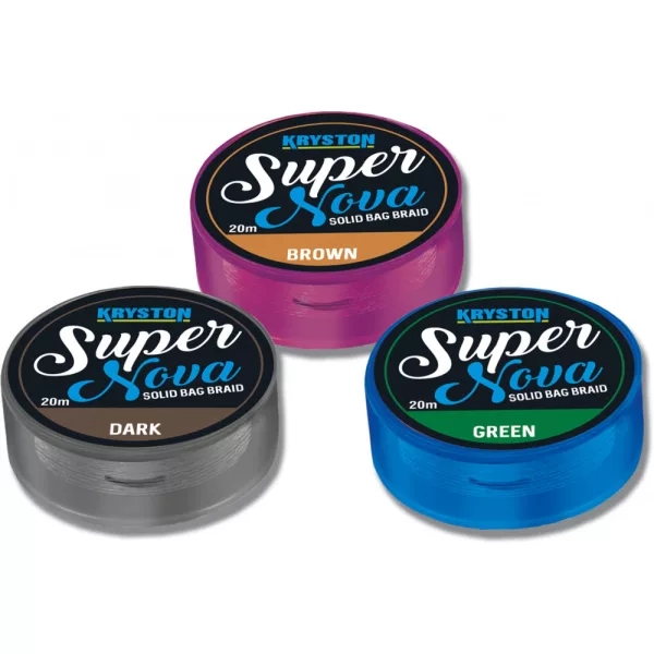 Kriston Super Nova Solid Bag Braid 15Lb 20m 0.26mm Pletená náväzcová šnúra-Tmavohnedá