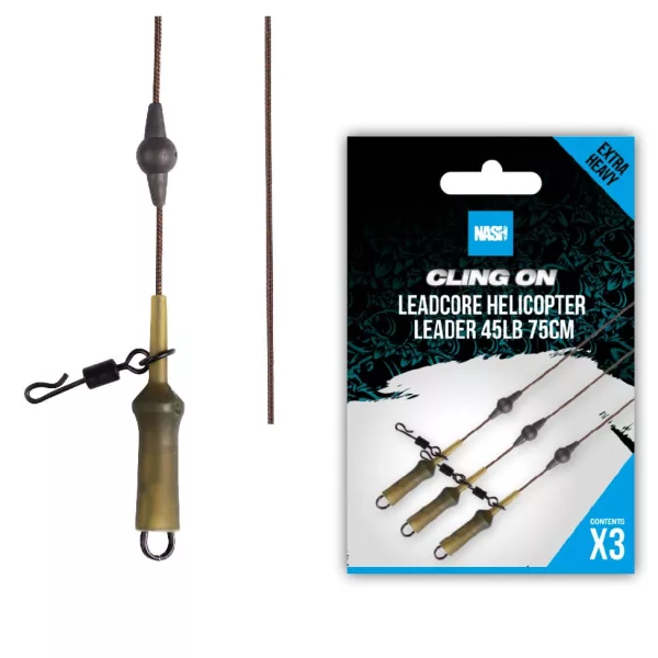 Nash Ready Tied Leadcore Helicopter Nadväzec 75cm 3ks