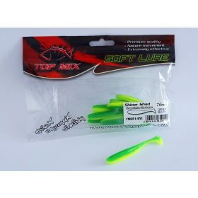   Top Mix Shiner Shad Zelená-Žltá Chartreuse 7,6cm Plastová Nástraha 10ks