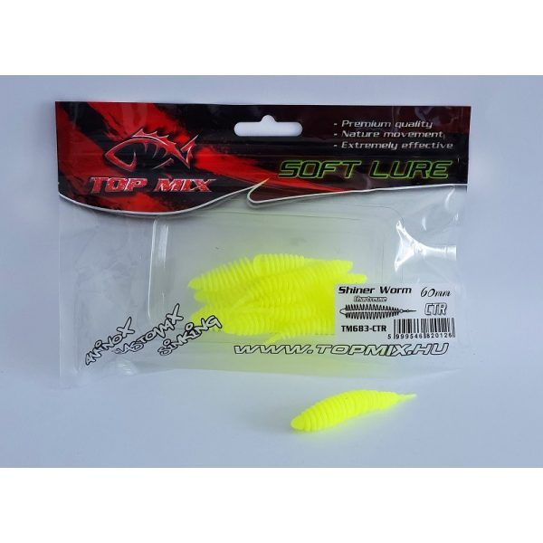 Top Mix Shiner Worm Chartreuse 6,0cm Plastová nástraha imitujúca húsenicu 10ks