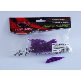   Top Mix Shiner Worm Purple Red 6,0cm Plastová Húsenicová Nástraha 10ks