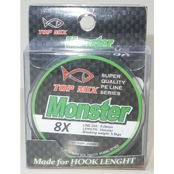 Top Mix X8 Monster 0,08mm 10m Pletená nadväzcová šnúra