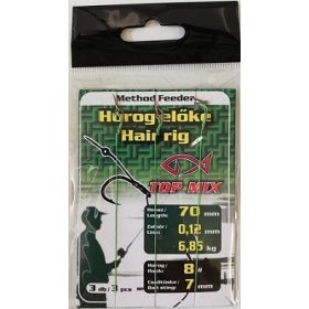   Top Mix Method Feeder 8 Pletený predviazaný háčik s očkom a protihrotom, s nástrahovým tŕňom 3ks