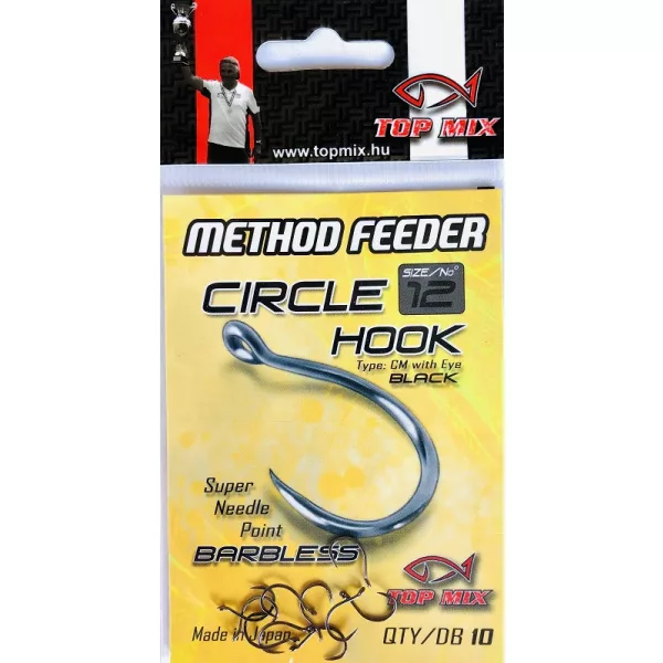 Top Mix Method Feeder Circle 12 Háčik na kapre s očkom, bez protihrotu 10ks