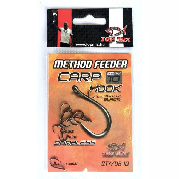 Top Mix Method Feeder Carp 10 Háčik na kapre s očkom, bez protihrotu 10ks