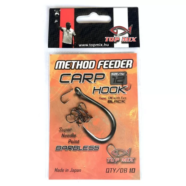 Top Mix Method Feeder Carp 12 Háčik na kapre s očkom, bez protihrotu 10ks