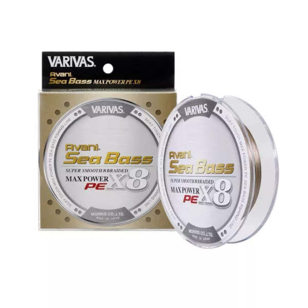 Varivas Sea Bass Max Power PE X8 150m #1,2 24,1lb Status Gold Pletená šnúra
