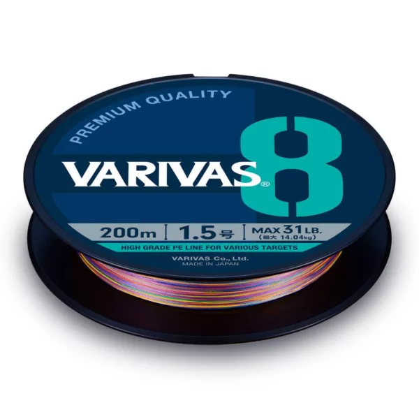 Varivas PE 8 Marking Edition 300m #3,0 0,285mm 46lb Vivid 5 Color Pletená Hlavná Šnúra