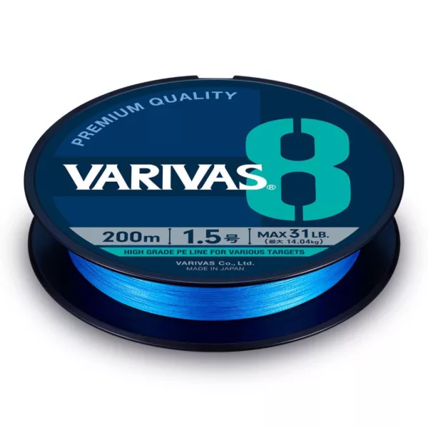 Varivas PE 8 Blue Edition 150m #2,0 0,218mm 37lb Fluo Ocean Blue Pletená hlavná šnúra