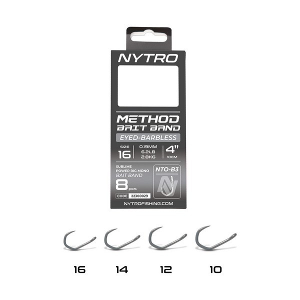 Nytro NTO-B3 12 0,23mm 10cm Előkötött Füles, Szakáll Nélküli Quick-Stop Horog 8db