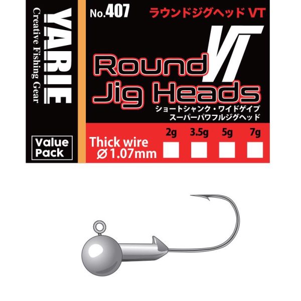Yarie 407 Round VT Thick Wire 3/0 3,5gr Jig Hlava 10ks