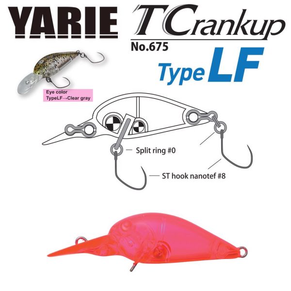 Yarie T-Crankup 675 Type LF 3,5cm 2,6gr C18 Clear Pink Wobbler